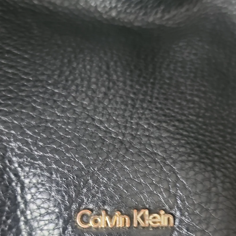 Calvin Klein Black Hobo Bag with Silver Hardware
